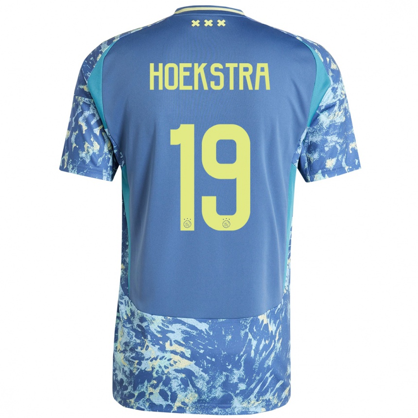 Niño Fútbol Camiseta Tiny Hoekstra #19 Gris Azul Amarillo 2ª Equipación 2024/25 México