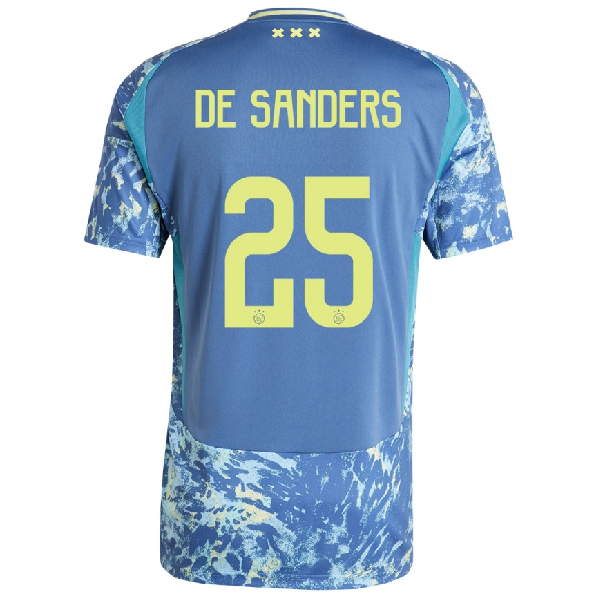 Niño Fútbol Camiseta Kay-Lee De Sanders #25 Gris Azul Amarillo 2ª Equipación 2024/25 México