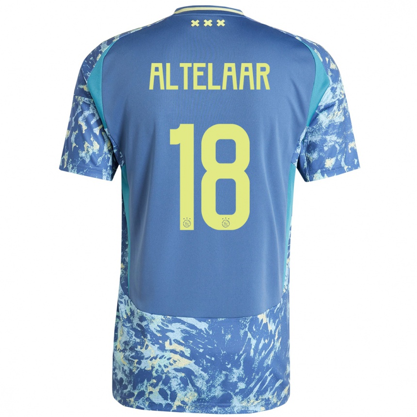 Niño Fútbol Camiseta Jamie Altelaar #18 Gris Azul Amarillo 2ª Equipación 2024/25 México