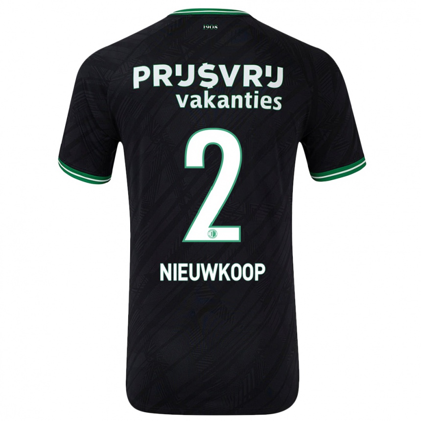 Niño Fútbol Camiseta Bart Nieuwkoop #2 Negro Verde 2ª Equipación 2024/25 México