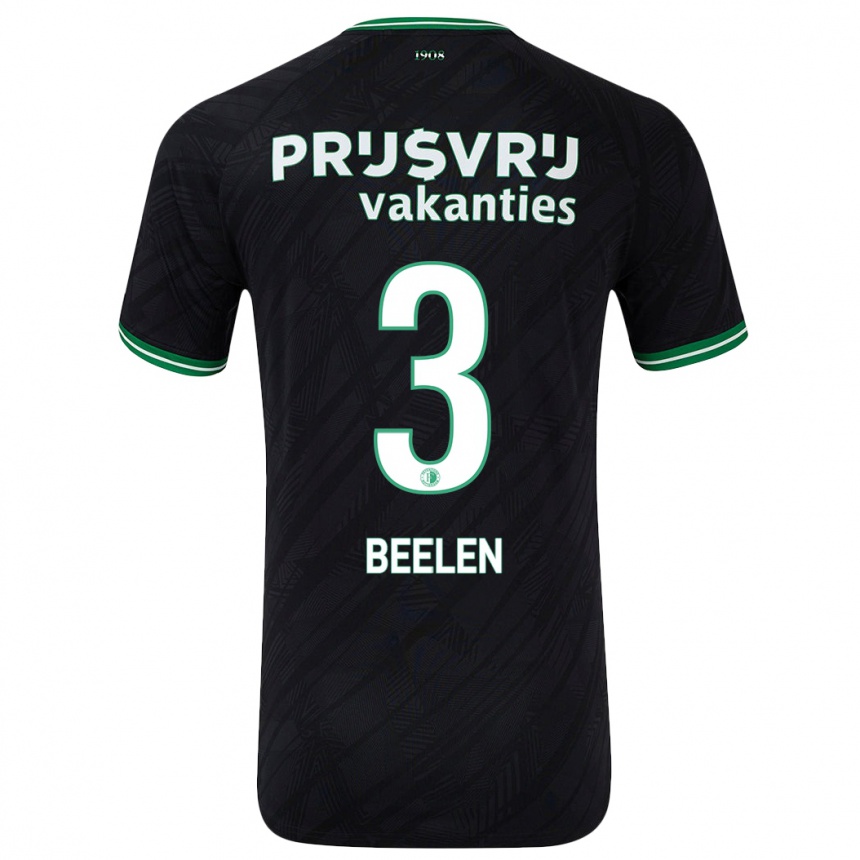 Niño Fútbol Camiseta Thomas Beelen #3 Negro Verde 2ª Equipación 2024/25 México