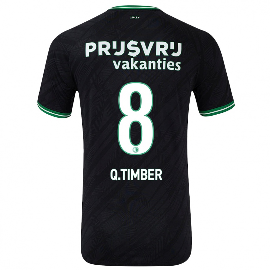 Niño Fútbol Camiseta Quinten Timber #8 Negro Verde 2ª Equipación 2024/25 México