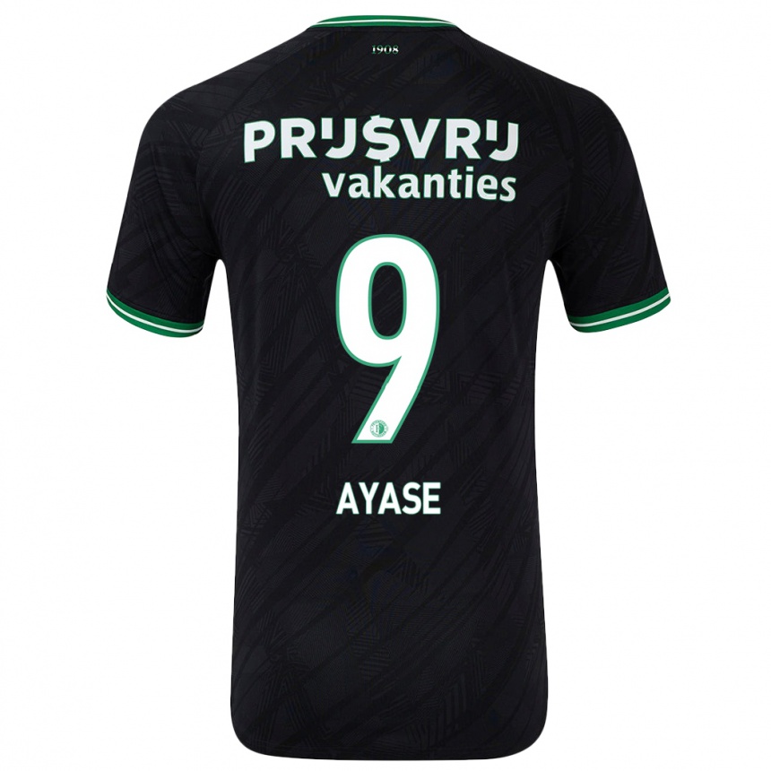 Niño Fútbol Camiseta Ayase Ueda #9 Negro Verde 2ª Equipación 2024/25 México