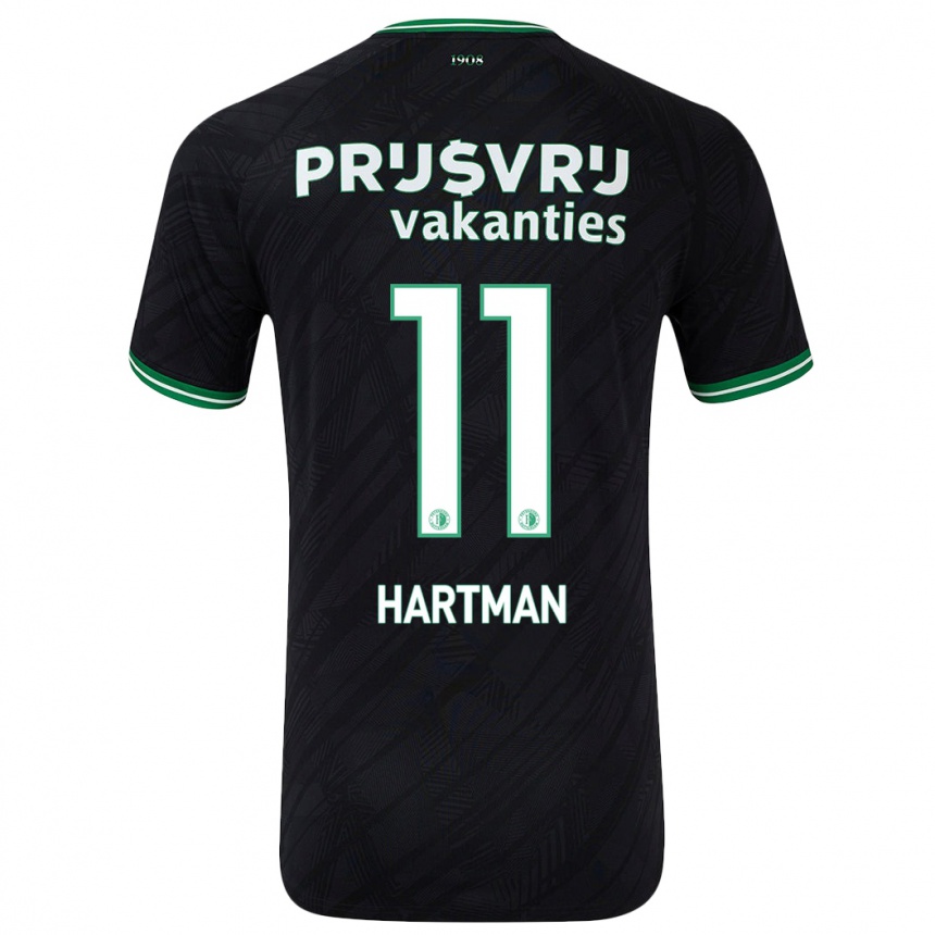 Niño Fútbol Camiseta Quilindschy Hartman #11 Negro Verde 2ª Equipación 2024/25 México