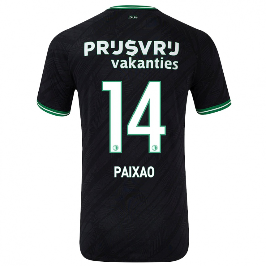 Niño Fútbol Camiseta Igor Paixão #14 Negro Verde 2ª Equipación 2024/25 México