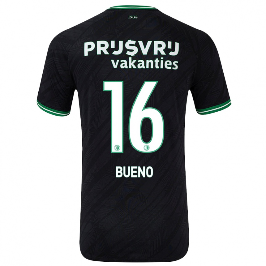 Niño Fútbol Camiseta Hugo Bueno #16 Negro Verde 2ª Equipación 2024/25 México