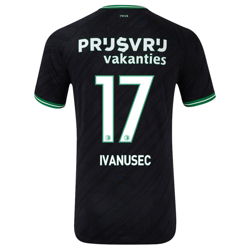 Niño Fútbol Camiseta Luka Ivanusec #17 Negro Verde 2ª Equipación 2024/25 México