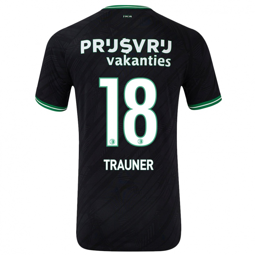 Niño Fútbol Camiseta Gernot Trauner #18 Negro Verde 2ª Equipación 2024/25 México