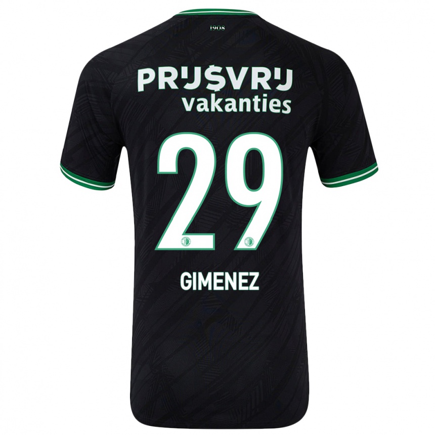 Niño Fútbol Camiseta Santiago Gimenez #29 Negro Verde 2ª Equipación 2024/25 México