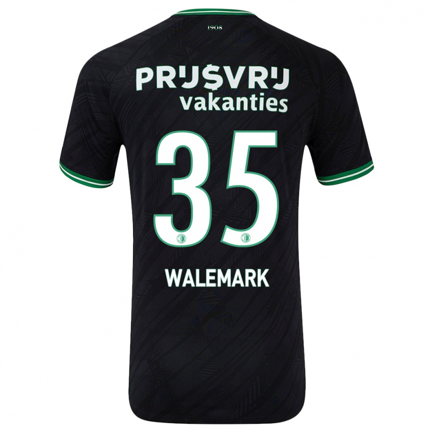 Niño Fútbol Camiseta Patrik Walemark #35 Negro Verde 2ª Equipación 2024/25 México