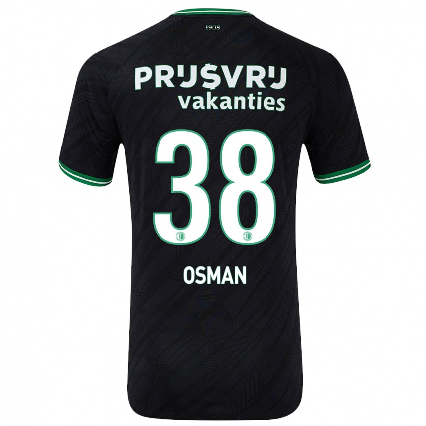 Niño Fútbol Camiseta Ibrahim Osman #38 Negro Verde 2ª Equipación 2024/25 México