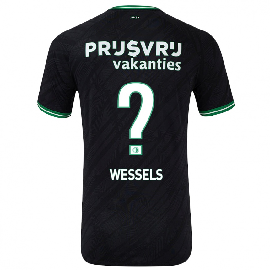 Niño Fútbol Camiseta Tijme Wessels #0 Negro Verde 2ª Equipación 2024/25 México