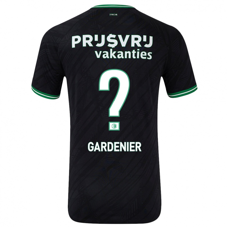 Niño Fútbol Camiseta Lucas Gardenier #0 Negro Verde 2ª Equipación 2024/25 México