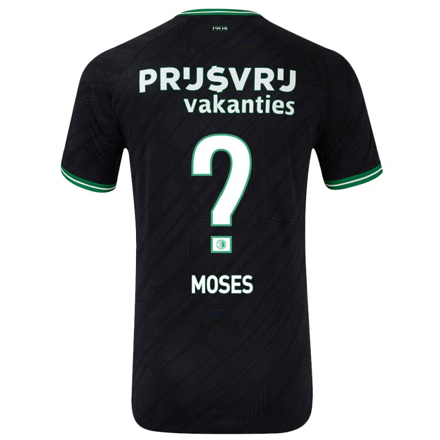 Niño Fútbol Camiseta Troy Moses #0 Negro Verde 2ª Equipación 2024/25 México