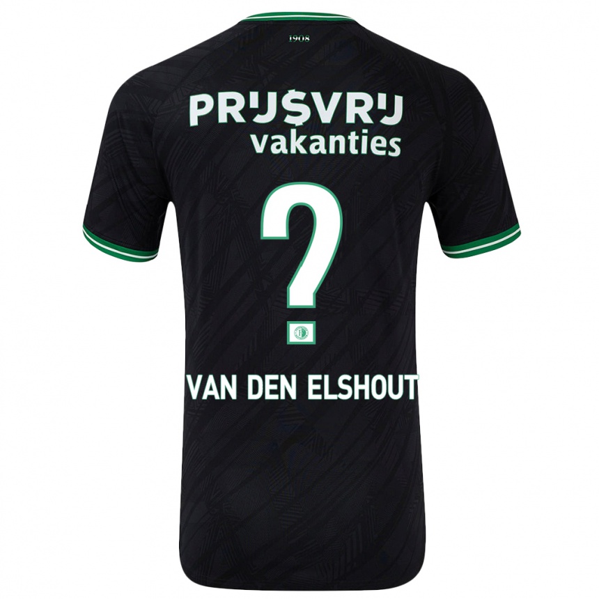 Niño Fútbol Camiseta Tobias Van Den Elshout #0 Negro Verde 2ª Equipación 2024/25 México