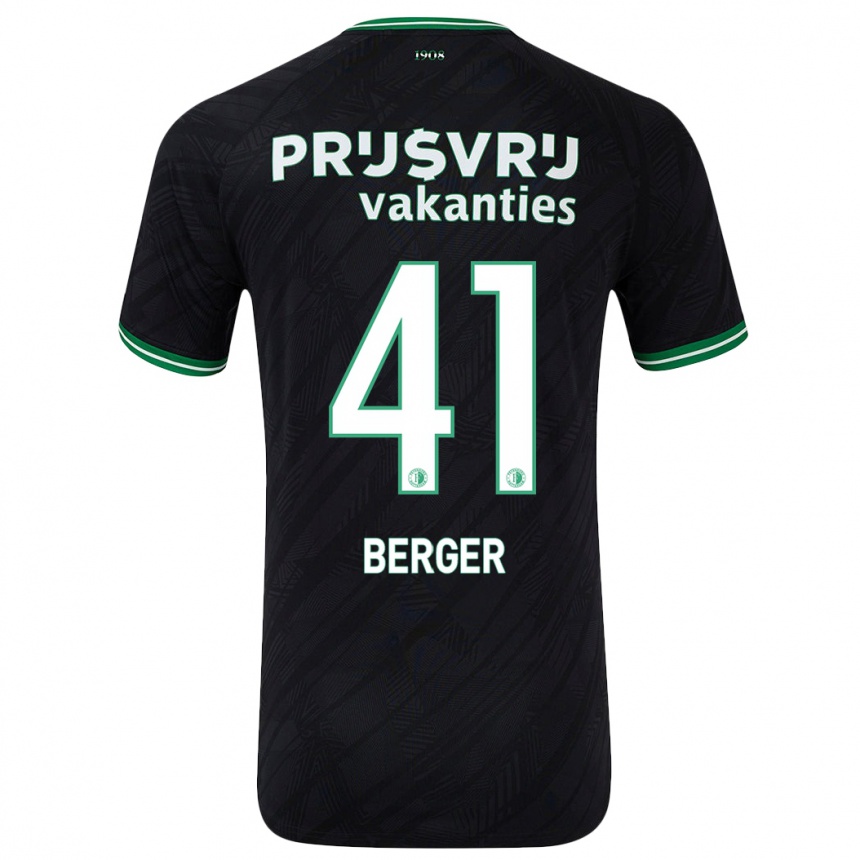 Niño Fútbol Camiseta Mannou Berger #41 Negro Verde 2ª Equipación 2024/25 México