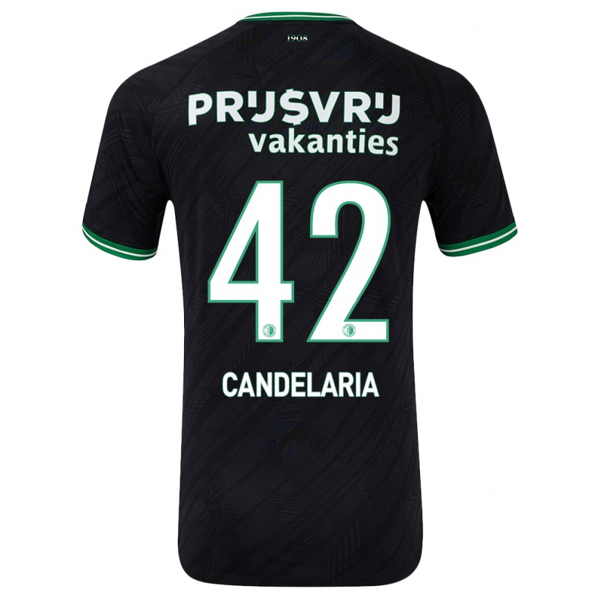 Niño Fútbol Camiseta Jayden Candelaria #42 Negro Verde 2ª Equipación 2024/25 México