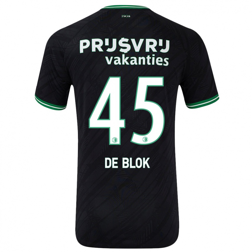 Niño Fútbol Camiseta Lars De Blok #45 Negro Verde 2ª Equipación 2024/25 México