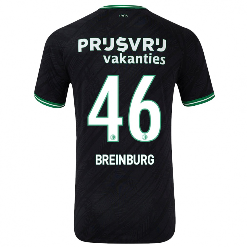 Niño Fútbol Camiseta Rainey Breinburg #46 Negro Verde 2ª Equipación 2024/25 México