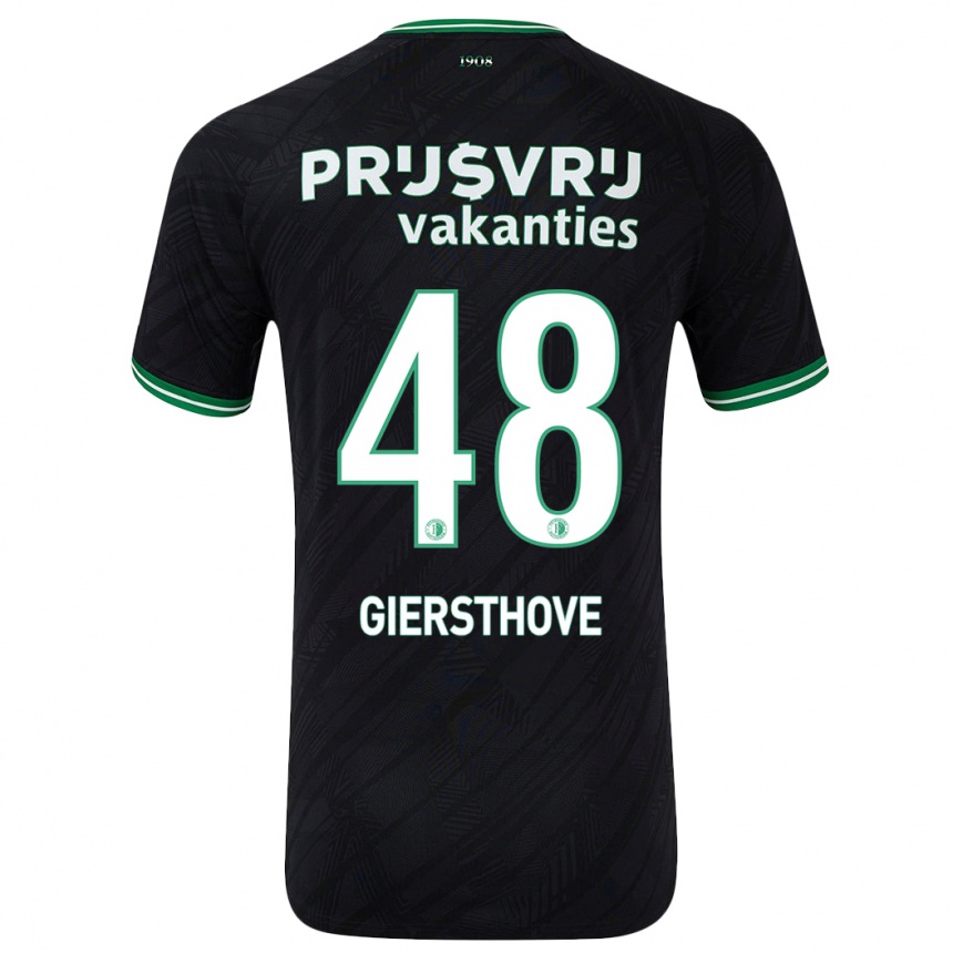 Niño Fútbol Camiseta Djomar Giersthove #48 Negro Verde 2ª Equipación 2024/25 México