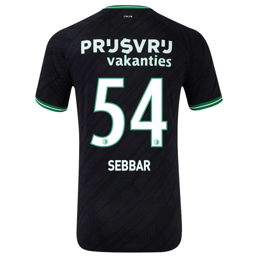 Niño Fútbol Camiseta Marouane Sebbar #54 Negro Verde 2ª Equipación 2024/25 México