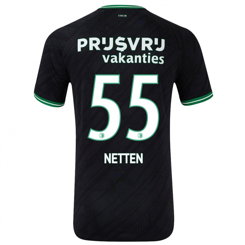 Niño Fútbol Camiseta Luc Netten #55 Negro Verde 2ª Equipación 2024/25 México