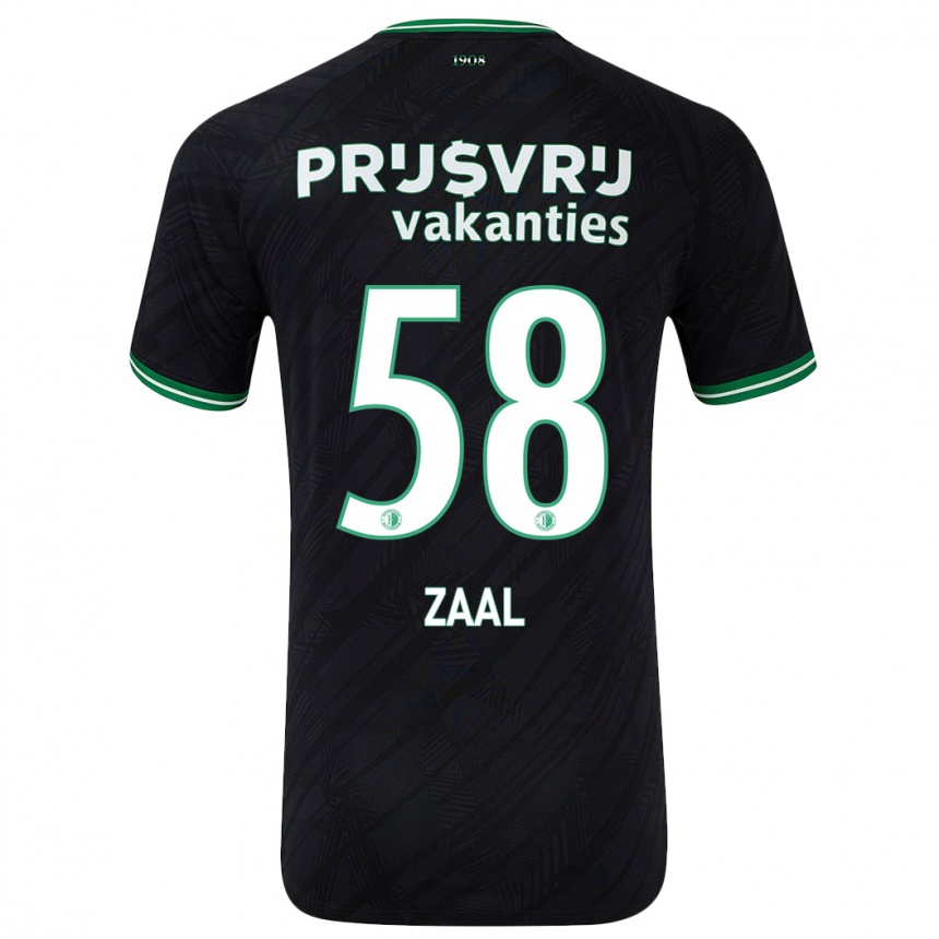 Niño Fútbol Camiseta Timo Zaal #58 Negro Verde 2ª Equipación 2024/25 México