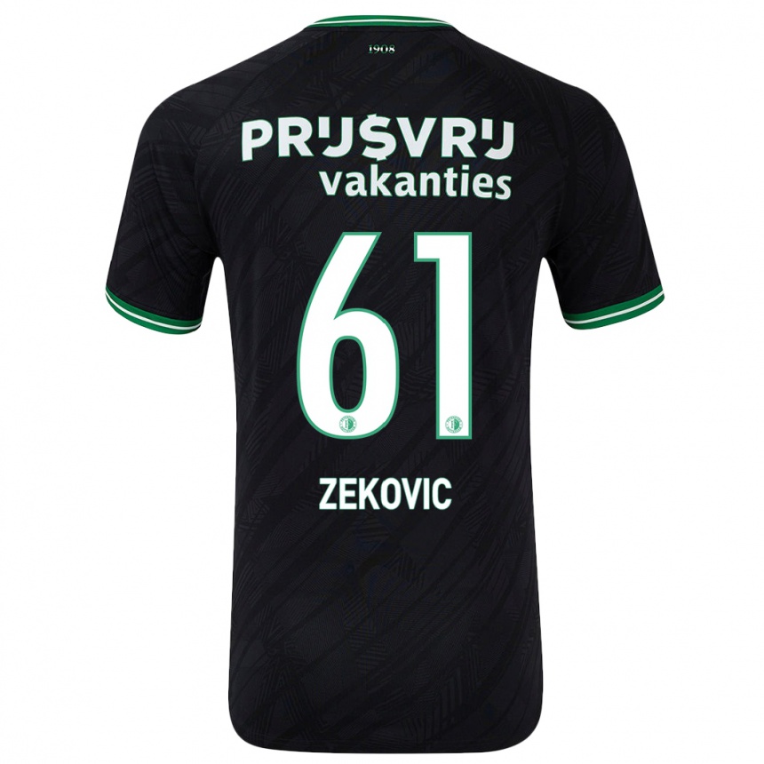 Niño Fútbol Camiseta Aleks Zekovic #61 Negro Verde 2ª Equipación 2024/25 México