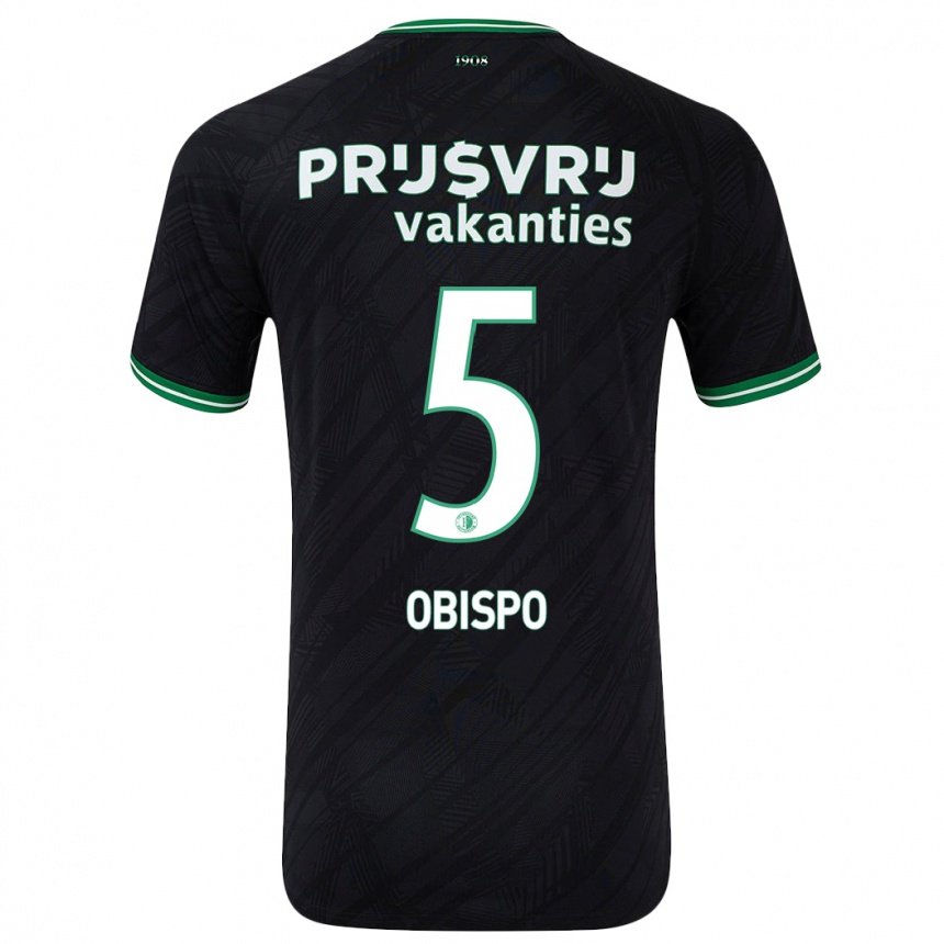 Niño Fútbol Camiseta Celainy Obispo #5 Negro Verde 2ª Equipación 2024/25 México