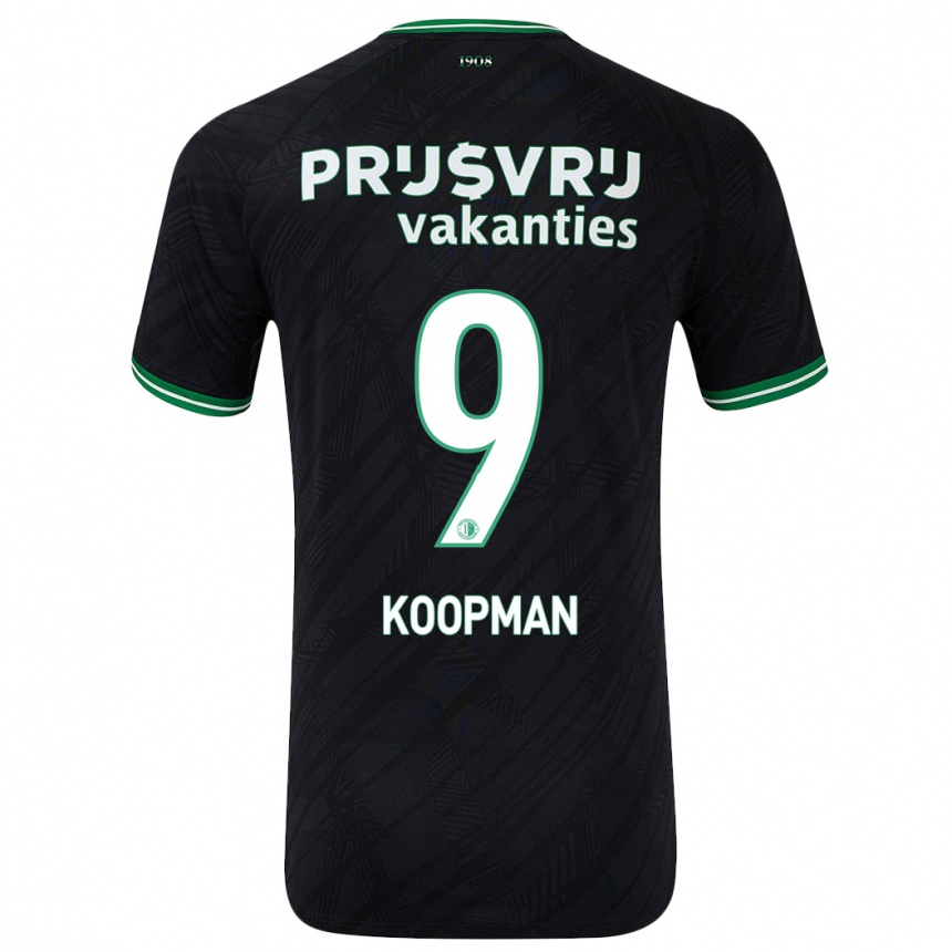 Niño Fútbol Camiseta Sanne Koopman #9 Negro Verde 2ª Equipación 2024/25 México