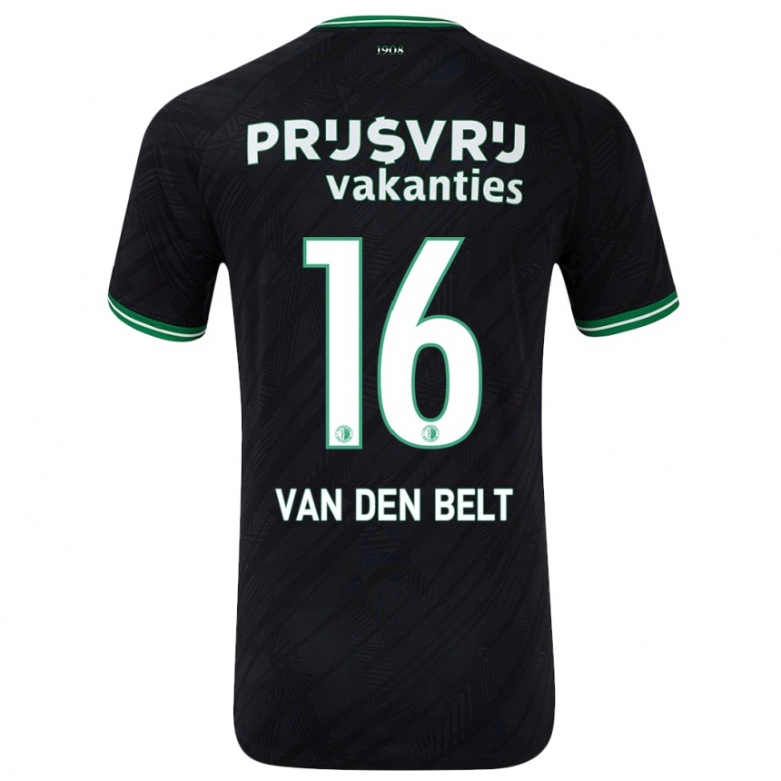 Niño Fútbol Camiseta Thomas Van Den Belt #16 Negro Verde 2ª Equipación 2024/25 México