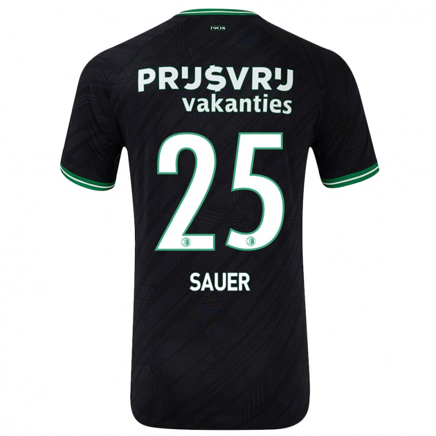 Niño Fútbol Camiseta Leo Sauer #25 Negro Verde 2ª Equipación 2024/25 México