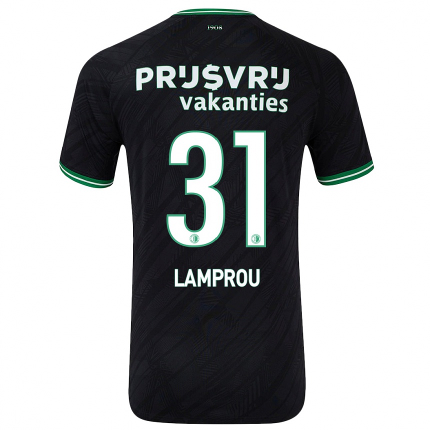 Niño Fútbol Camiseta Kostas Lamprou #31 Negro Verde 2ª Equipación 2024/25 México