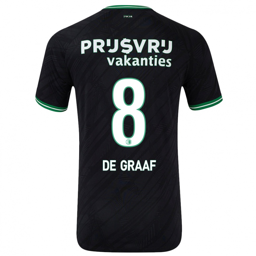 Niño Fútbol Camiseta Esmee De Graaf #8 Negro Verde 2ª Equipación 2024/25 México