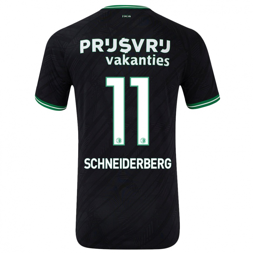 Niño Fútbol Camiseta July Schneiderberg #11 Negro Verde 2ª Equipación 2024/25 México