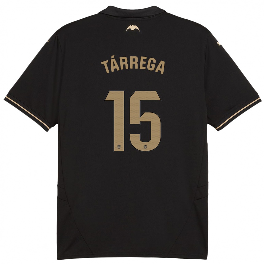 Niño Fútbol Camiseta César Tárrega #15 Negro 2ª Equipación 2024/25 México