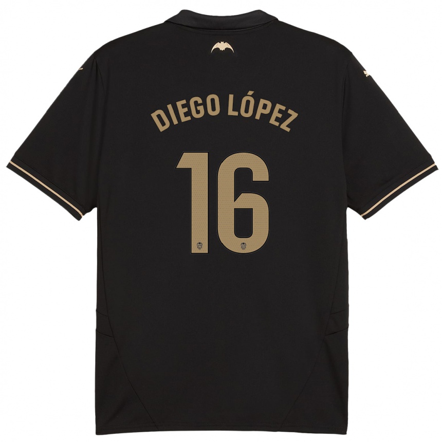 Niño Fútbol Camiseta Diego López #16 Negro 2ª Equipación 2024/25 México