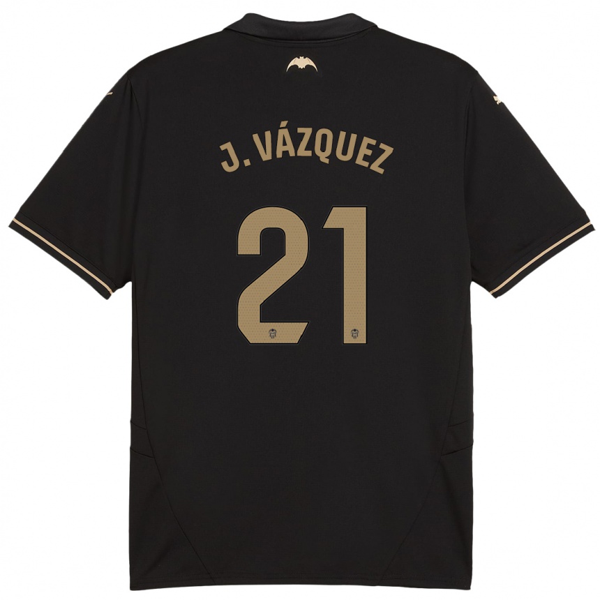 Niño Fútbol Camiseta Jesús Vázquez #21 Negro 2ª Equipación 2024/25 México