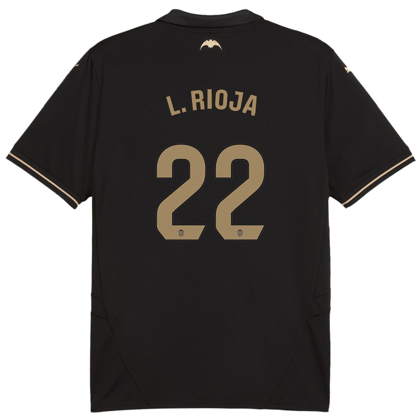 Niño Fútbol Camiseta Luis Rioja #22 Negro 2ª Equipación 2024/25 México