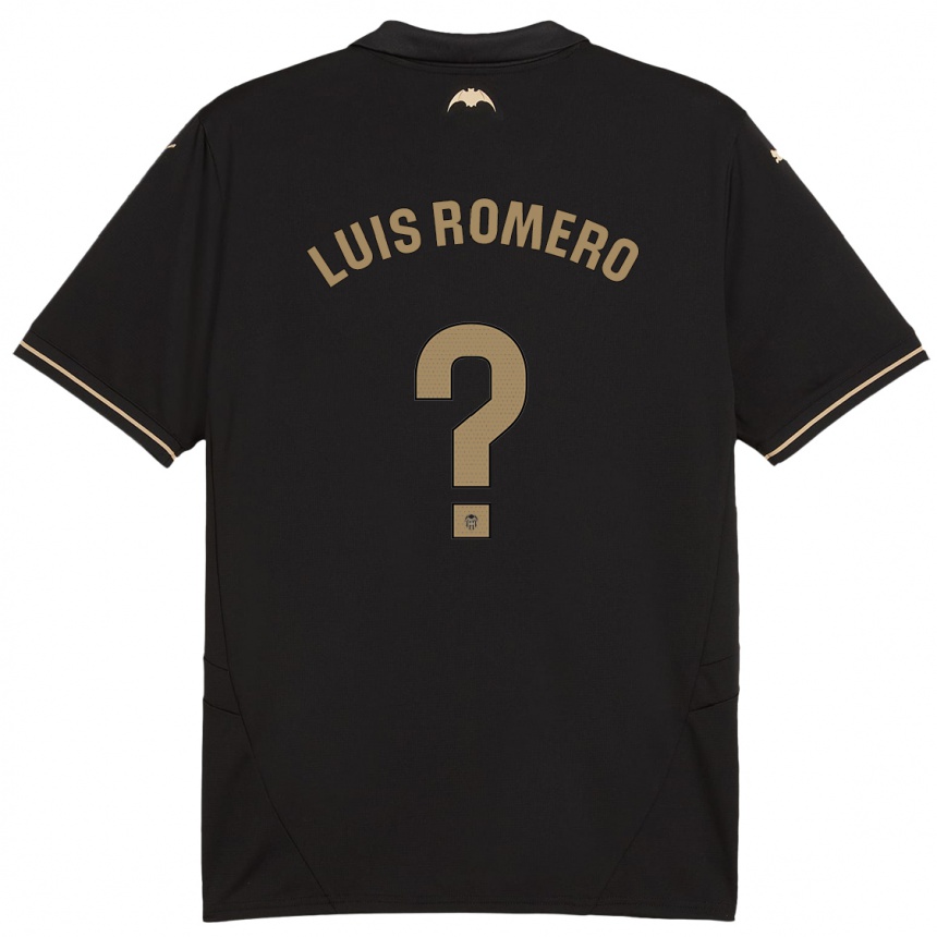 Niño Fútbol Camiseta Luis Romero #0 Negro 2ª Equipación 2024/25 México