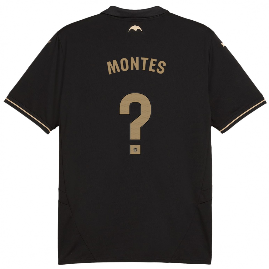 Niño Fútbol Camiseta Jan Montes #0 Negro 2ª Equipación 2024/25 México