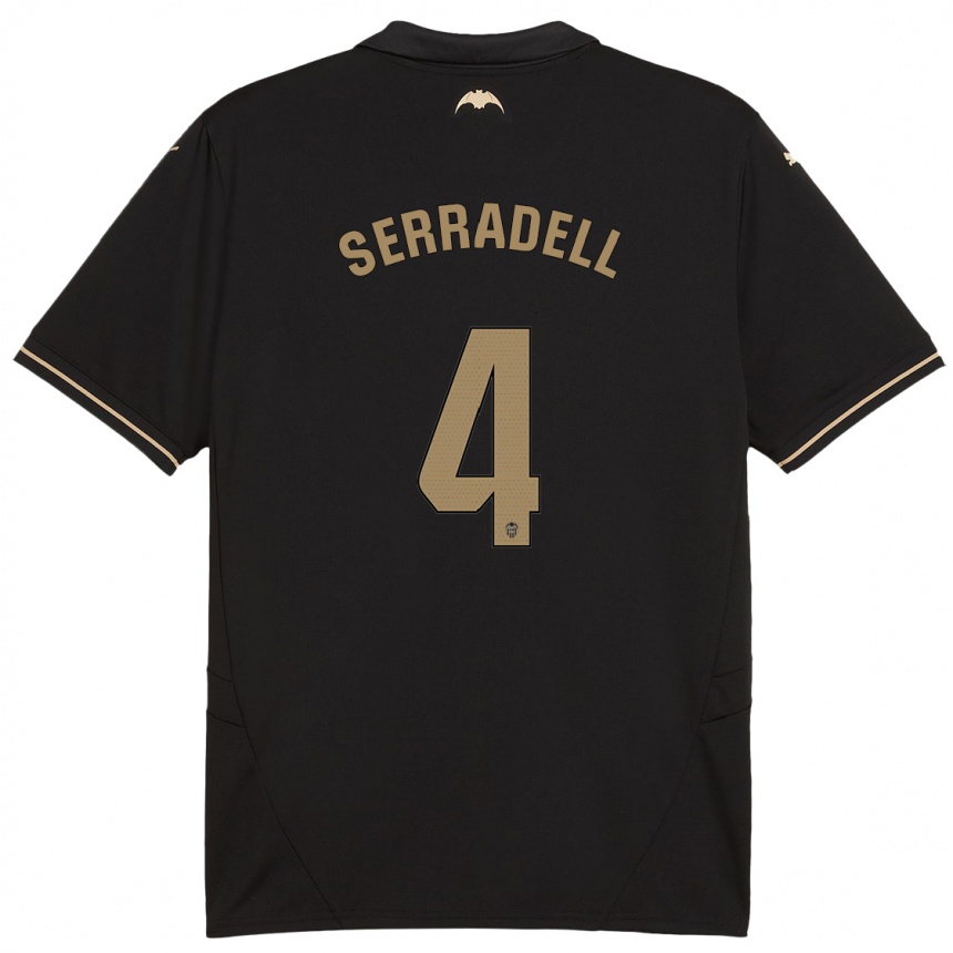 Niño Fútbol Camiseta Álex Serradell #4 Negro 2ª Equipación 2024/25 México