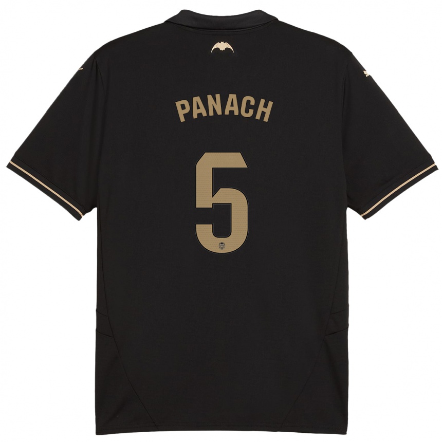 Niño Fútbol Camiseta Alejandro Panach #5 Negro 2ª Equipación 2024/25 México