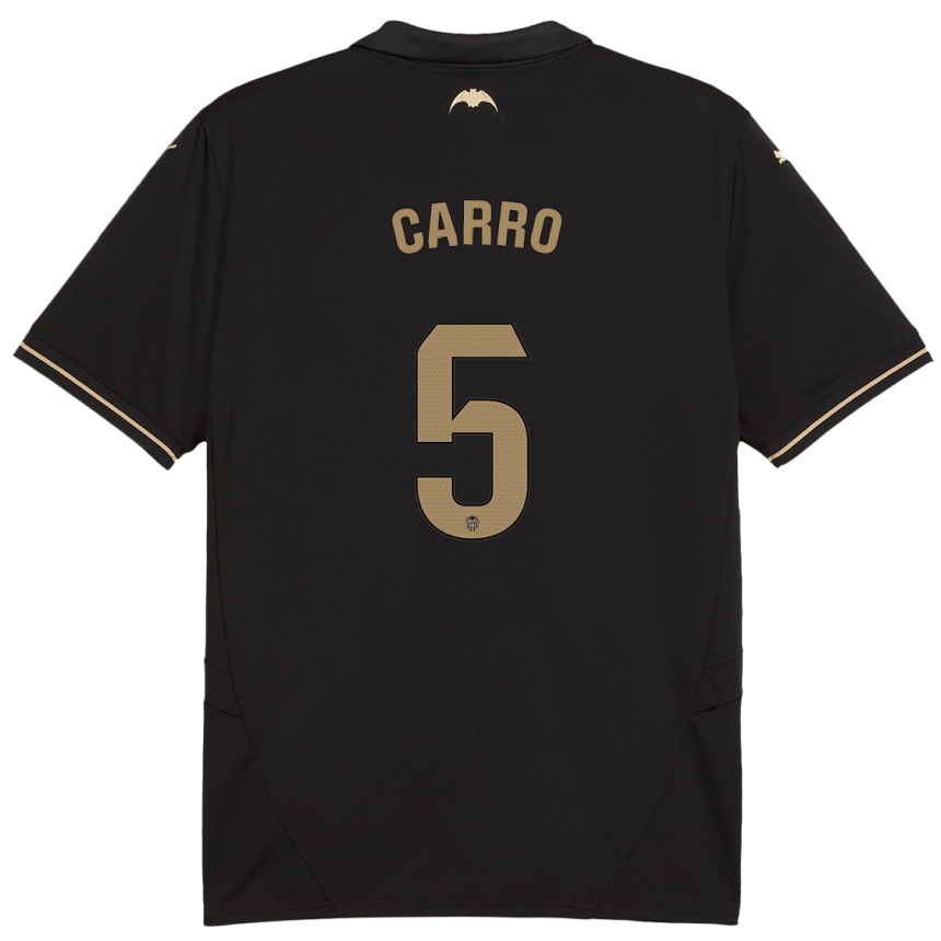 Niño Fútbol Camiseta Marta Carro #5 Negro 2ª Equipación 2024/25 México