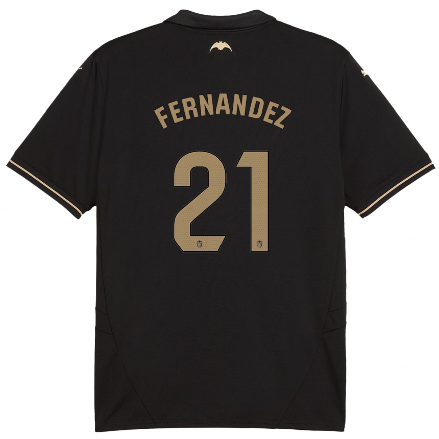 Niño Fútbol Camiseta Estela Fernández #21 Negro 2ª Equipación 2024/25 México