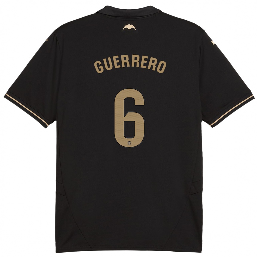 Niño Fútbol Camiseta Paula Guerrero #6 Negro 2ª Equipación 2024/25 México