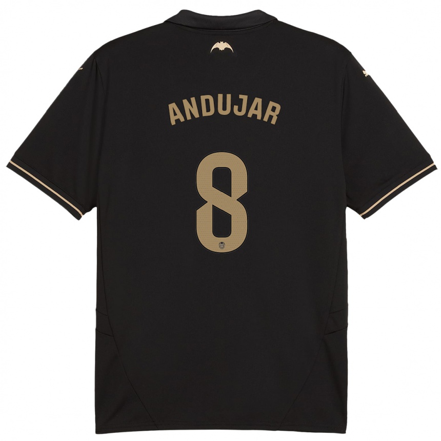 Niño Fútbol Camiseta Candela Andujar #8 Negro 2ª Equipación 2024/25 México