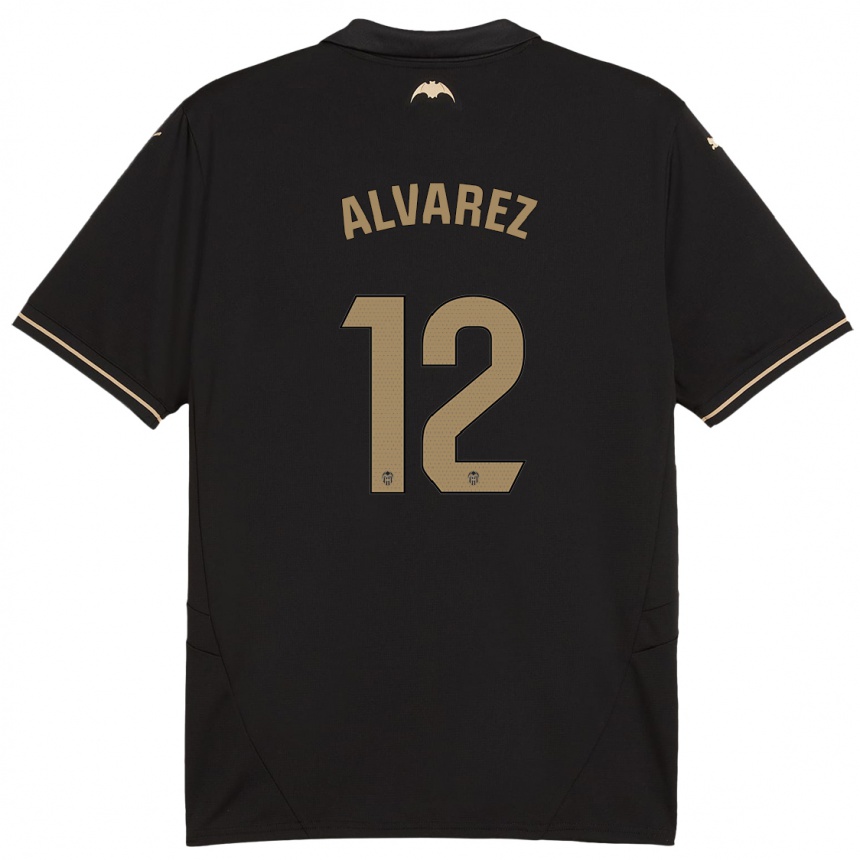 Niño Fútbol Camiseta Sofia Alvarez #12 Negro 2ª Equipación 2024/25 México