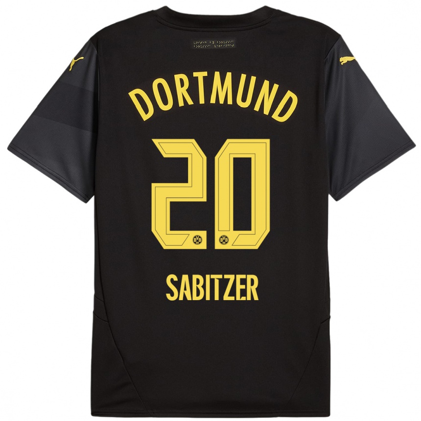 Niño Fútbol Camiseta Marcel Sabitzer #20 Negro Amarillo 2ª Equipación 2024/25 México