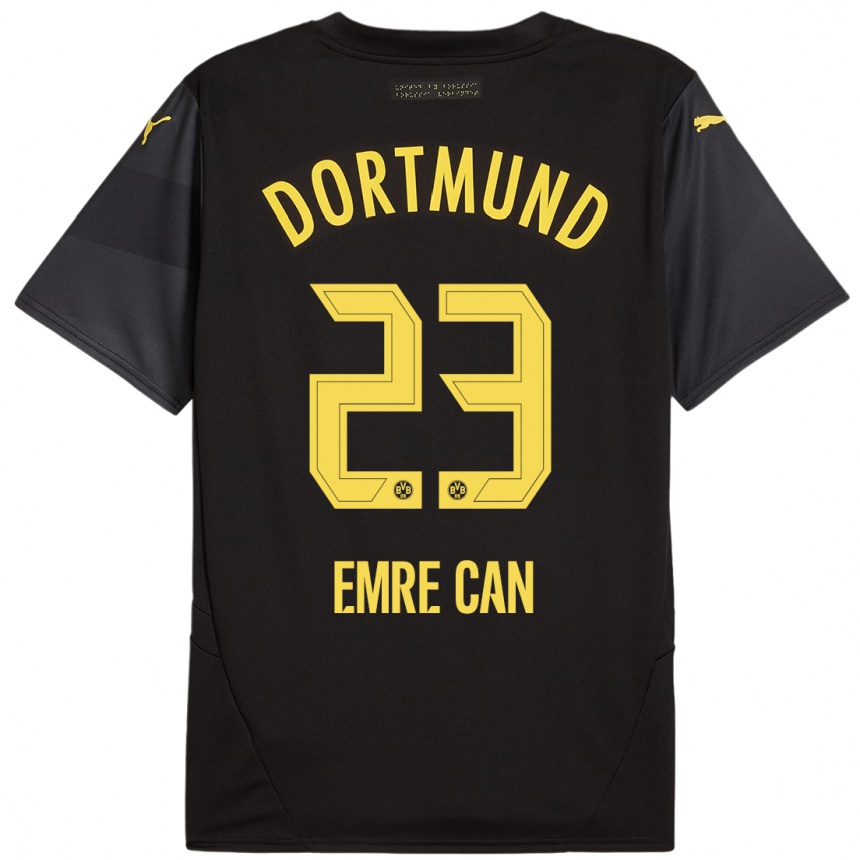 Niño Fútbol Camiseta Emre Can #23 Negro Amarillo 2ª Equipación 2024/25 México